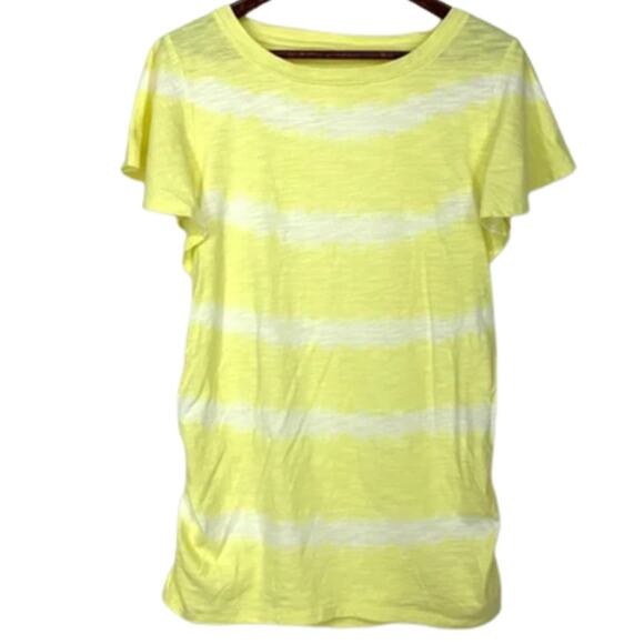 2 FOR $5 SALE NWT Isabel Maternity Tie-Dye Flutter Short Sleeve Knit Top  Medium - Picture 1 of 8